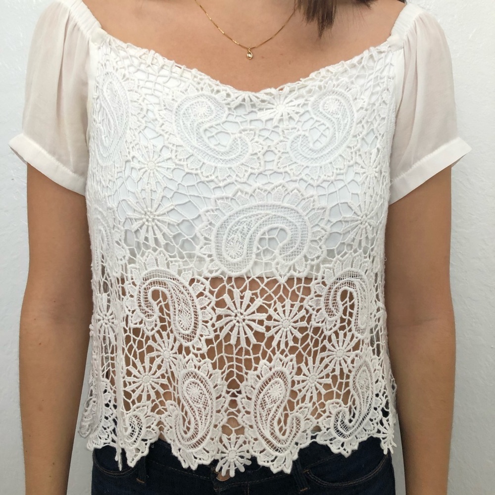 White lace blouse